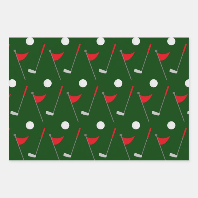 Golf Lover, Golfing Gift, Sports Fan Pattern Wrapping Paper Sheet (Front)