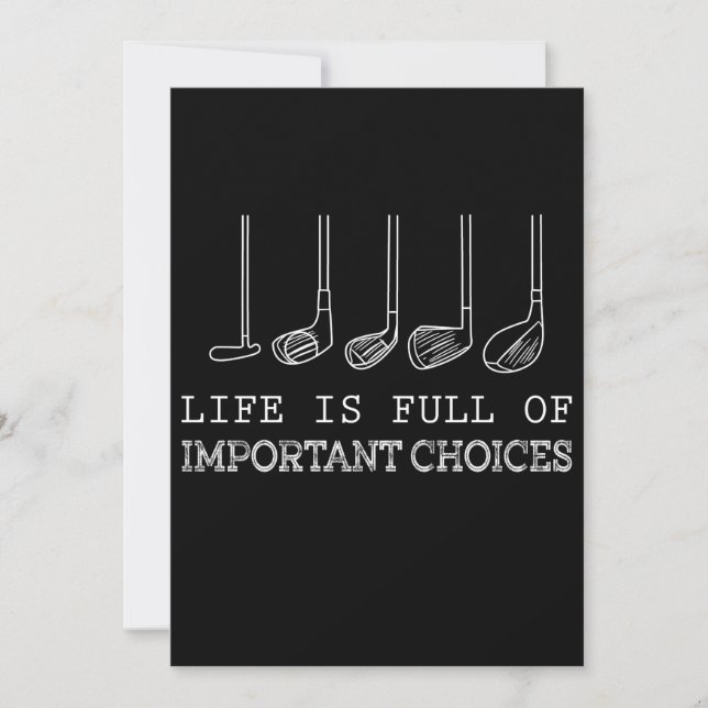 Golf Lover | Life  Is Full Of Important Choices Thank You Card (Front)