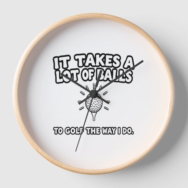 Golf Lover T-Shirt Design Clock (Front)