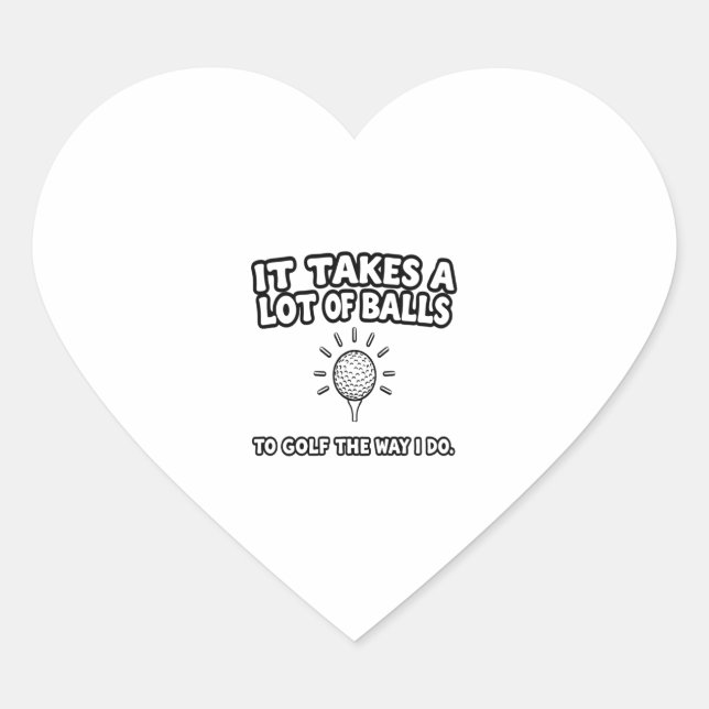 Golf Lover T-Shirt Design Heart Sticker (Front)