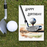 Golf Lovers Watercolor Paint Art Birthday