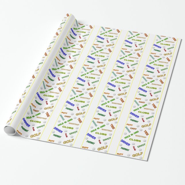 Golf Lovers Wrapping Paper (Unrolled)