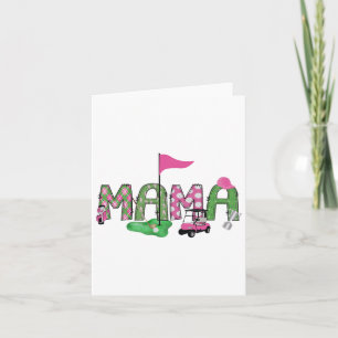 Golf Mama Pink Hole In One Golf 1st Birthday Girl Card