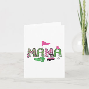 Golf Mama Pink Hole In One Golf 1st Birthday Girl  Card