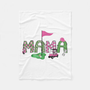 Golf Mama Pink Hole In One Golf 1st Birthday Girl Fleece Blanket