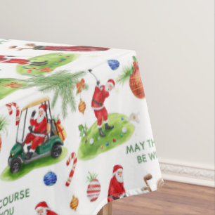 Golf May the course be with you Christmas Santa  Tablecloth