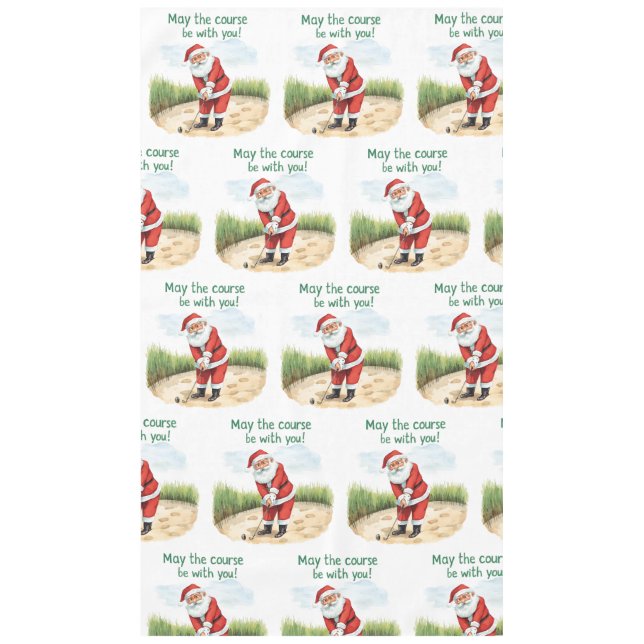 Golf May the course be with you Christmas Santa  Tablecloth (Front)