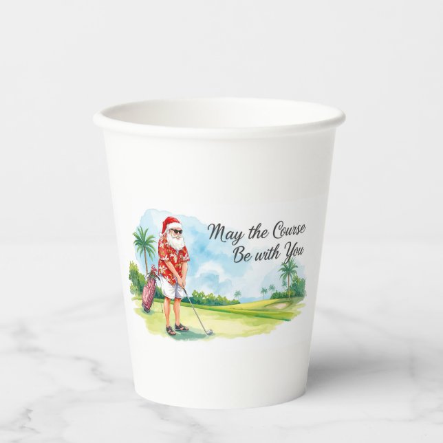 Golf  May the course be with you for Christmas Paper Cups (Front)