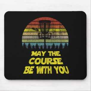 Golf May The Course Be With You Frisbe Retro Sloga Mouse Mat