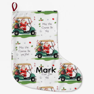 Golf May the course be with you with Santa Large Christmas Stocking