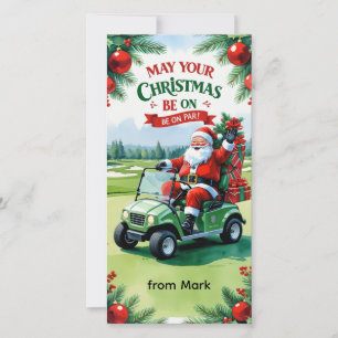 Golf “May Your Christmas Be On Par!” for Golfer  Holiday Card