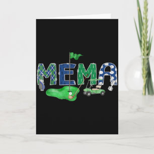 Golf mema hole in one golf 1st birthday boy party card