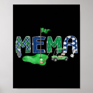 Golf mema hole in one golf 1st birthday boy party poster