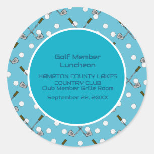 Golf Member Party Stickers Golf Balls Clubs Custom
