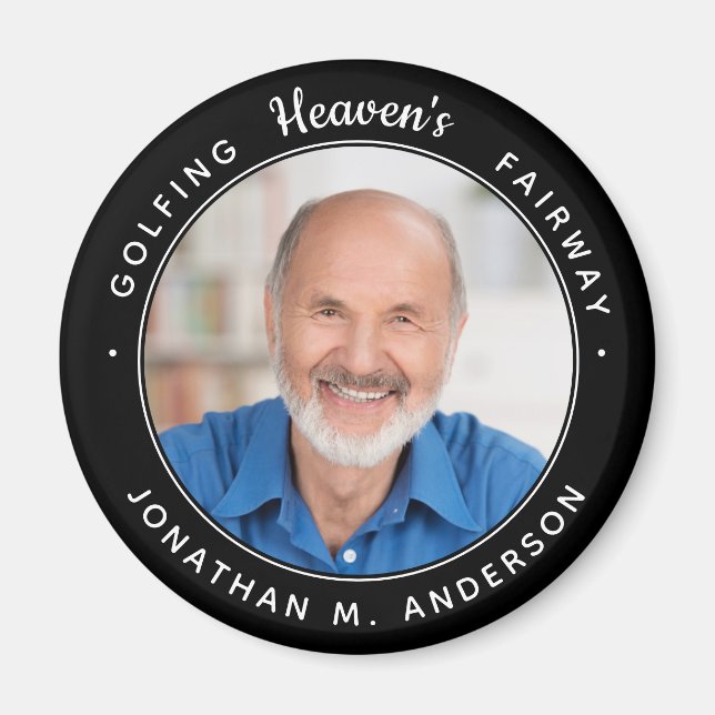 Golf Memorial Remembrance Heaven Golfer Photo  Magnet (Front)