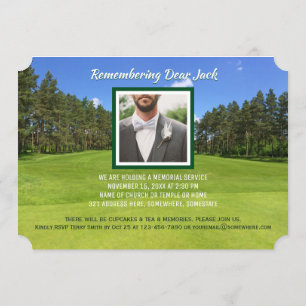 Golf Memorial Service Add Your Own Photo Golfer Invitation