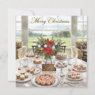 Golf Merry Christmas from Golf Course Clubhouse Holiday Card