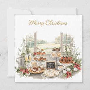 Golf Merry Christmas from Golf Course Clubhouse Holiday Card