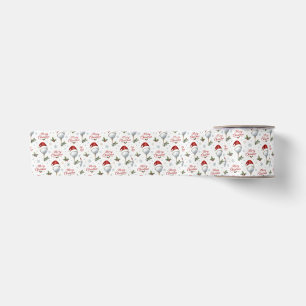Golf Merry Christmas Santa Hat Golf Ball Holiday Satin Ribbon