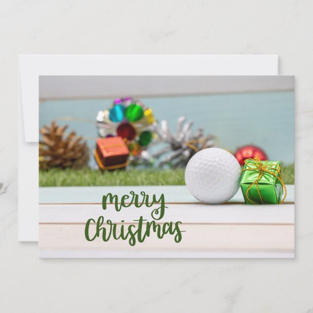 Golf Merry Christmas to Golfer  Holiday Card (Front)