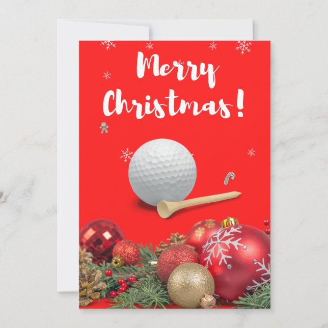 Golf Merry Christmas to Golfer with ornament Holiday Card (Front)