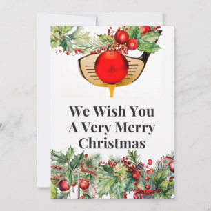 Golf Merry Christmas to Golfer with Ornament Holiday Card