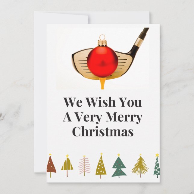 Golf Merry Christmas to Golfer with Ornament Holiday Card (Front)