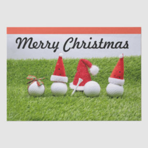 Golf Merry Christmas with golf ball Santa Hat Tissue Paper