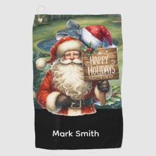 Golf Merry Christmas with Santa and hist bag  Towel