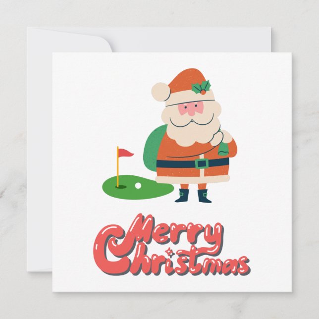 Golf Merry Christmas with Santa at golf course (Front)
