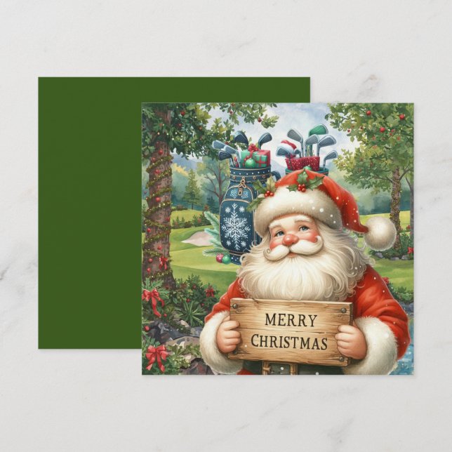 Golf Merry Christmas with Santa Claus  (Front/Back)