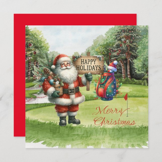 Golf Merry Christmas with Santa Claus (Front/Back)