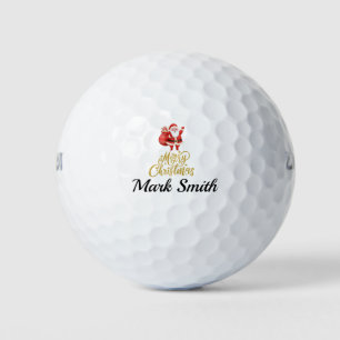 Golf Merry Christmas with Santa Claus at flag  Balls