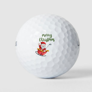 Golf Merry Christmas with Santa Claus golfing  Golf Balls