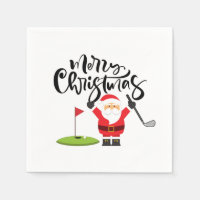 Golf Merry Christmas with Santa Claus Golfing