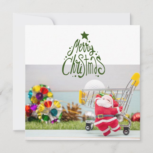 Golf Merry Christmas with Santa Claus shopping (Front)