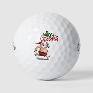 Golf Merry  Christmas with Santa Claus to golfer  Golf Balls
