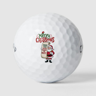 Golf Merry  Christmas with Santa Claus to golfer  Golf Balls