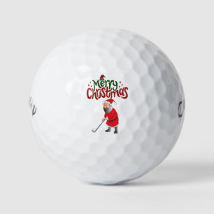 Golf Merry  Christmas with Santa Claus to golfer  Golf Balls