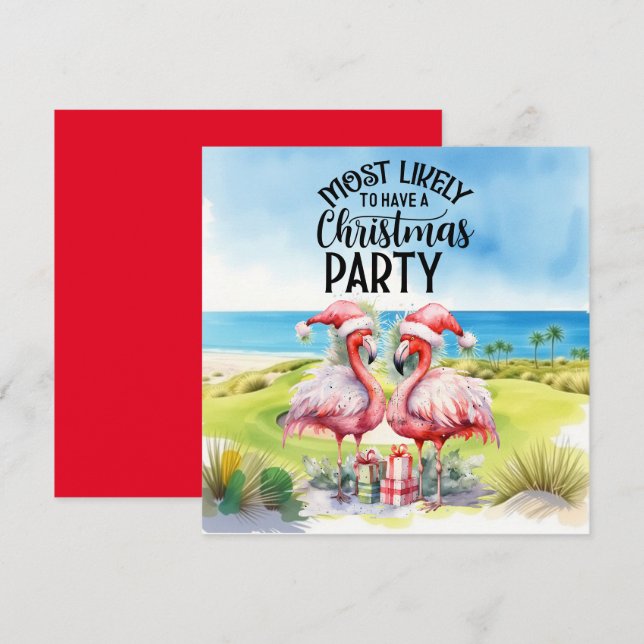 Golf Merry Christmas with Santa Flamingo (Front/Back)