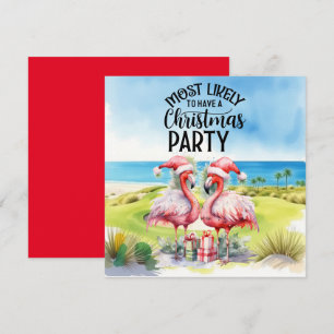 Golf Merry Christmas with Santa Flamingo