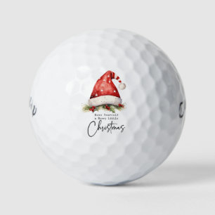 Golf Merry  Christmas with Santa Hat  Golf Balls
