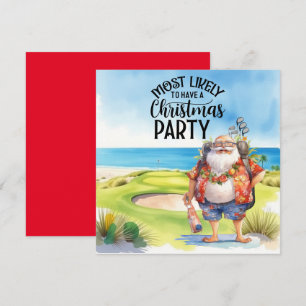 Golf Merry Christmas with Santa playing golfer