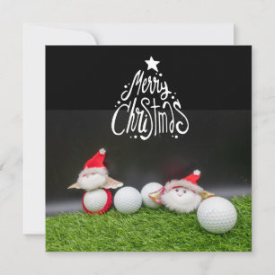 Golf Merry Christmas with Santa playing golfer