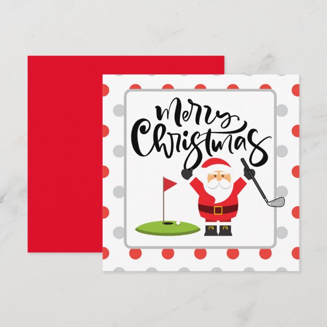 Golf Merry Christmas with Santa playing golfer   (Front/Back)