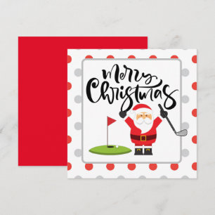 Golf Merry Christmas with Santa playing golfer