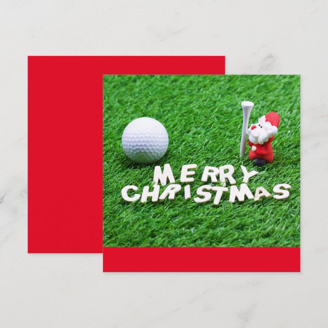 Golf Merry Christmas with Santa playing golfer   (Front/Back)