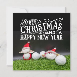 Golf Merry Christmas with Santa playing golfer