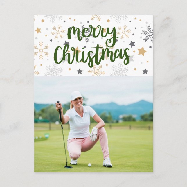 Golf Merry Christmas with your own photo Holiday C (Front)