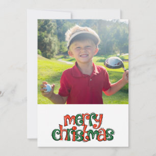 Golf Merry Christmas with your own photo Holiday Card